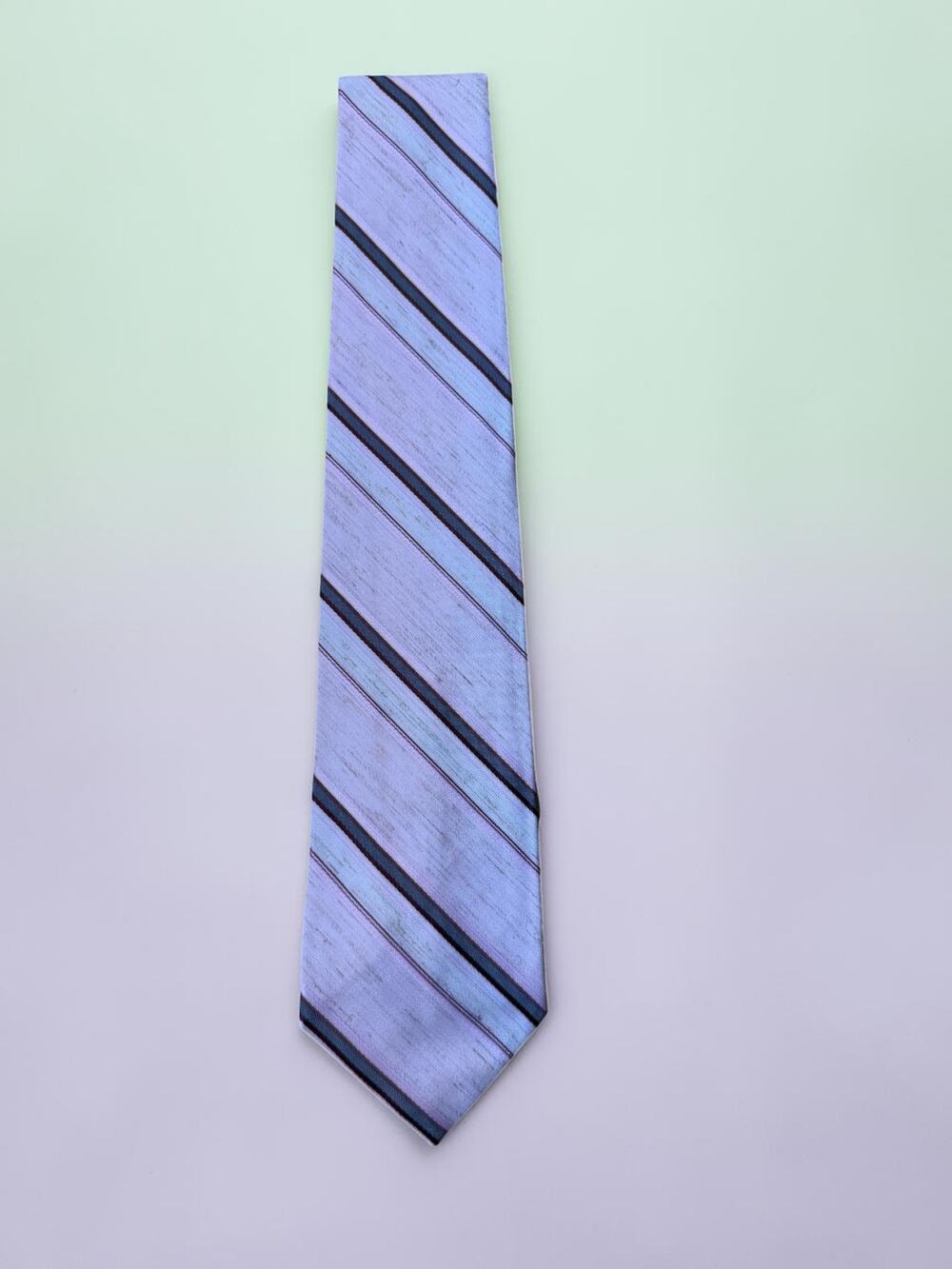 Vintage American Edition Linen Blend Tie Pink Purple Ombre Stripe Preppy USA